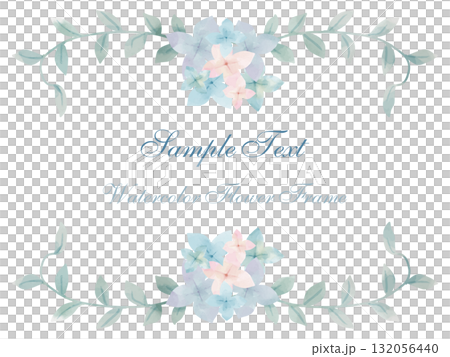 Watercolor style hydrangea flower frame Watercolor style hydrangea flower frame 132056440