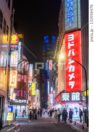《東京都》新宿西口・ネオン輝く歓楽街 132056476