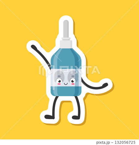 Cute character pills sticker icon in flat style. Happy tablet vector illustration on isolated background. Medical drug sign business concept. Cute character pills sticker icon in flat style. Happy tablet vector illustration on isolated background. Medical drug sign business concept. 132056725