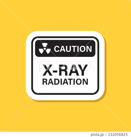 Radioactive material sticker icon in flat style. Radiation danger vector illustration on isolated background. Caution sign business concept. Radioactive material sticker icon in flat style. Radiation danger vector illustration on isolated background. Caution sign business concept. 132056825