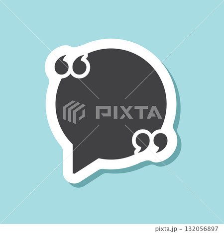 Quote frame sticker icon in flat style. Speech bubble vector illustration on isolated background. Comment sign business concept. Quote frame sticker icon in flat style. Speech bubble vector illustration on isolated background. Comment sign business concept. 132056897