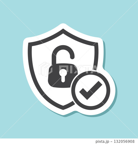 Secure sticker icon in flat style. Privacy...のイラスト素材 [132056908] - PIXTA