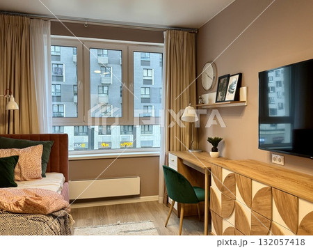 Modern and stylish interior in a new apartment 132057418