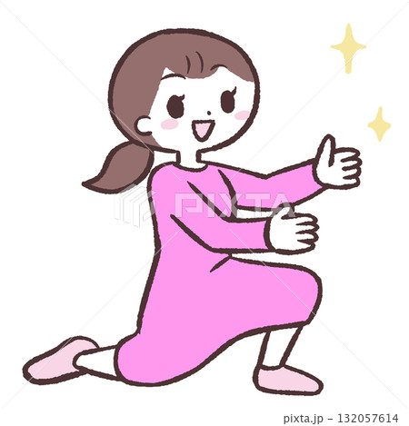 称賛する女性のイラスト 称賛する女性のイラスト 132057614