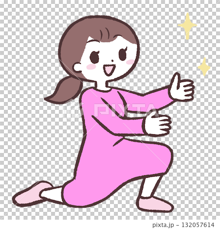 称賛する女性のイラスト 称賛する女性のイラスト 132057614