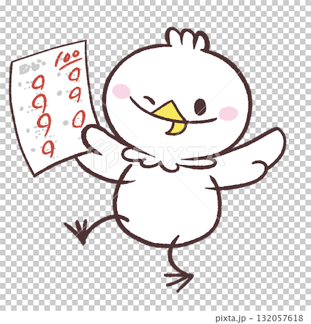 一隻白鳥在考試中取得滿分的插圖 132057618