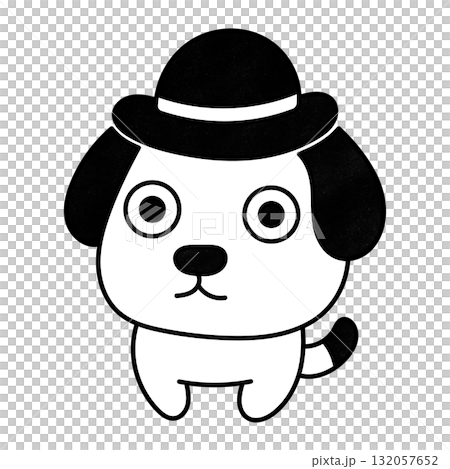 一隻戴著帽子直視前方的狗 132057652