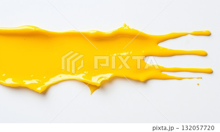 Vibrant yellow skincare cosmetic product splash on white background 132057720