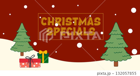 Christmas Specials Banner with Snowy Landscape Christmas Specials Banner with Snowy Landscape 132057855
