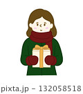 プレゼントも持っている女の子のイラスト 132058518
