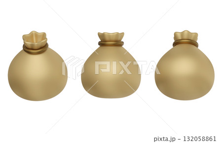 cartoon style gold money sack 3D graphic cartoon style gold money sack 3D graphic 132058861