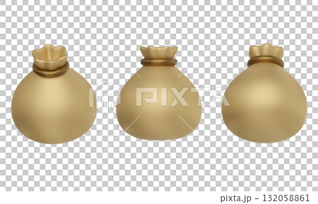 cartoon style gold money sack 3D graphic cartoon style gold money sack 3D graphic 132058861
