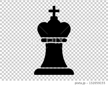 單調的國際象棋王圖標 單調的國際象棋王圖標 132059155