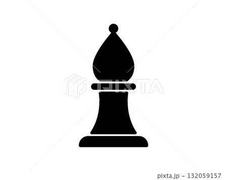 チェス駒ビショップのアイコン モノトーン チェス駒ビショップのアイコン モノトーン 132059157