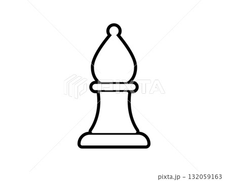 チェス駒ビショップのアイコン　モノトーン 132059163