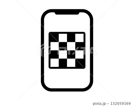 スマホゲームのチェスのアイコン　モノトーン 132059169