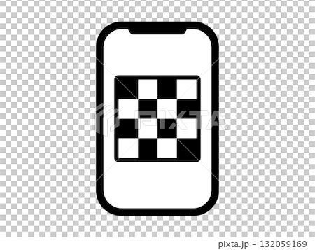 スマホゲームのチェスのアイコン　モノトーン 132059169