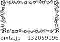 桜の手描き風白黒フレーム　黒線画 132059196