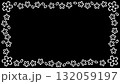 桜の手描き風白黒フレーム　白線画 132059197