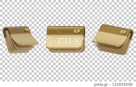 cartoon style gold bankbook 3D graphic 132059390