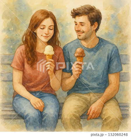 透明水彩 水彩画 さし絵 132060248