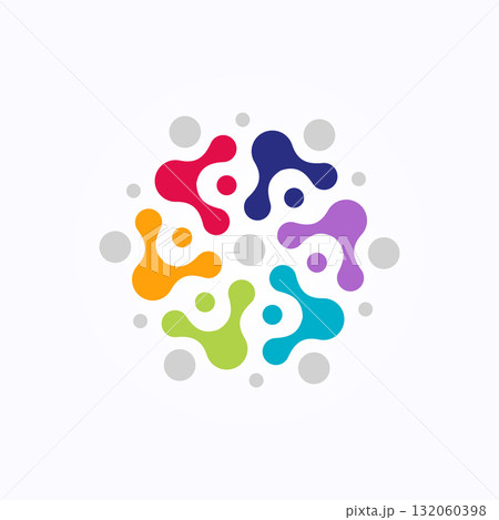 Abstract human icon vector. Science, unity and help logo concept. Abstract human icon vector. Science, unity and help logo concept. 132060398
