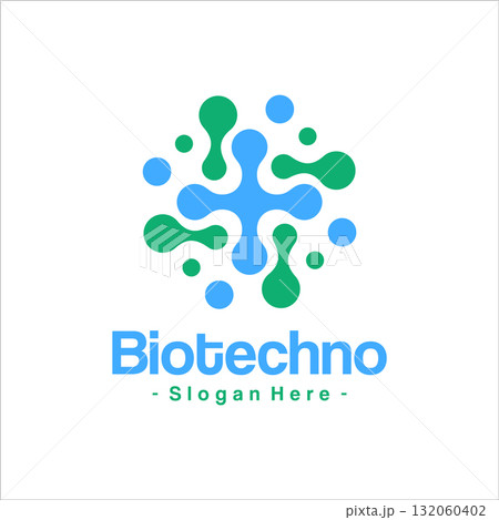 Abstract geometric molecule icon vector. Science logo, dotted concept. 132060402
