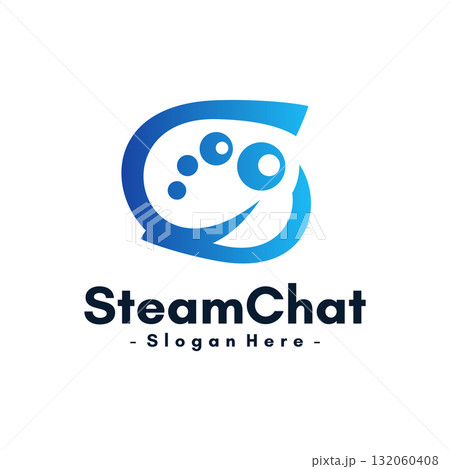 Letter S chat icon vector. Chatting logo concept with bubbles. 132060408