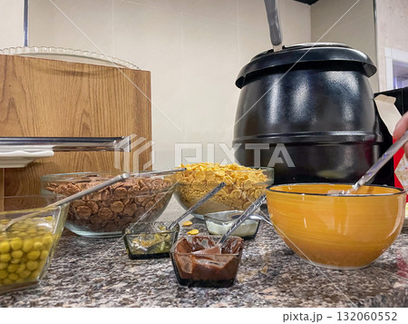 Breakfast Buffet with Cereal and Condiments Breakfast Buffet with Cereal and Condiments 132060552