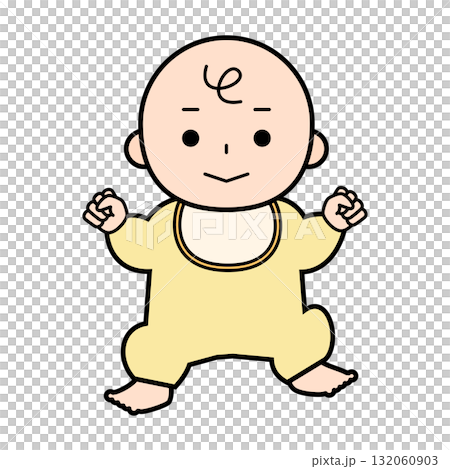 Full-body illustration of a happy baby 132060903