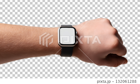 Smartwatch on wrist isolated on white background Smartwatch on wrist isolated on white background 132061288