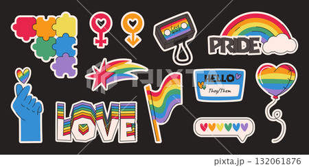 Vibrant pride month sticker pack 132061876