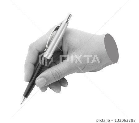 Hands with business pen isolated on transparent background. Contemporary art design Hands with business pen isolated on transparent background. Contemporary art design 132062288