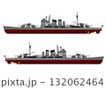 重巡洋艦のイラスト 132062464