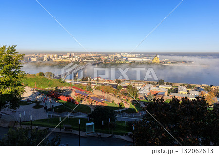 Fog Over River at Sunrise Nizhny Novgorod Fog Over River at Sunrise Nizhny Novgorod 132062613