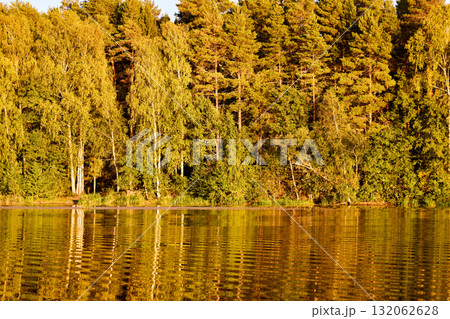 Tranquil River Reflections of Autumn Trees 132062628