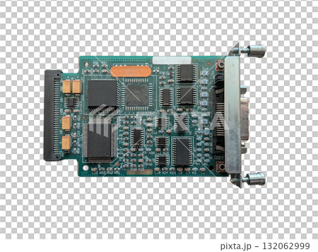 多くのIC部品を搭載したプリント基板の接続ポート付き画像 多くのIC部品を搭載したプリント基板の接続ポート付き画像 132062999