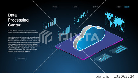 Data processing center showcasing cloud technology and data analytics in a modern digital environment Data processing center showcasing cloud technology and data analytics in a modern digital environment 132063324