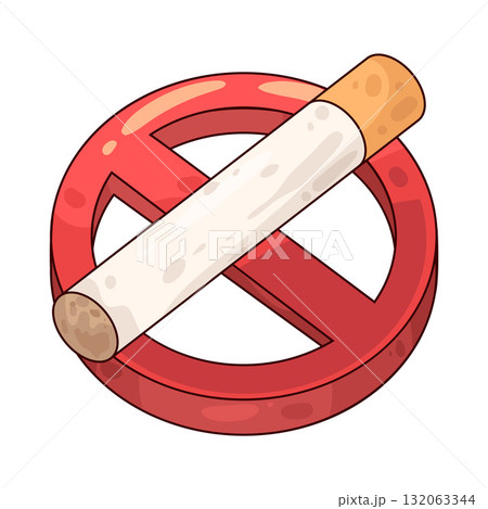 illustration of No Smoking Symbol 132063344