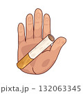 illustration of Hand holding cigarette 132063345