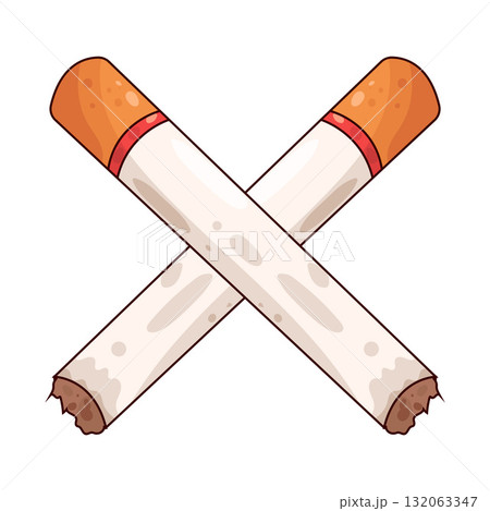 illustration of Cigarette Crossed illustration of Cigarette Crossed 132063347