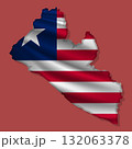 Vector flag Liberia in the form of a map 132063378