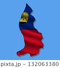 Vector flag Liechtenstein in the form of a map 132063380