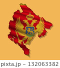 Vector flag Montenegro in the form of a map 132063382