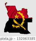 Vector flag of Angola in the form of a map 132063385