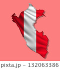 Vector flag Peru in the form of a map 132063386