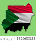 Vector flag Sudan in the form of a map 132063388