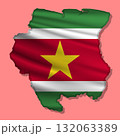 Vector flag Suriname in the form of a map 132063389