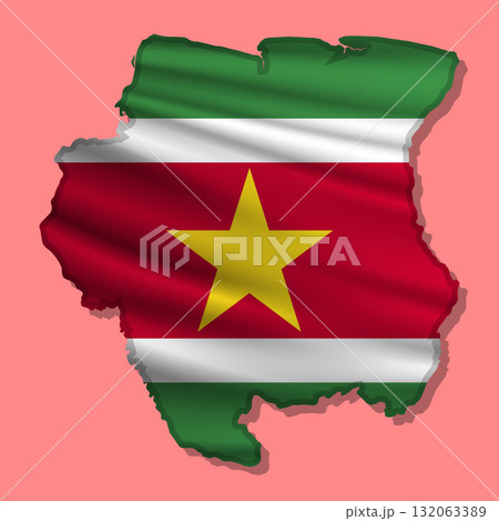 Vector flag Suriname in the form of a map Vector flag Suriname in the form of a map 132063389