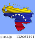 Vector flag Venezuela in the form of a map 132063391